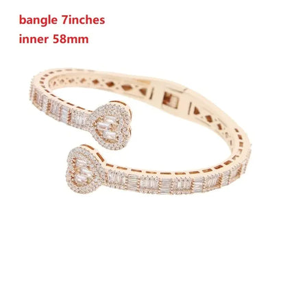 Iced Out Heart Shaped Bangle